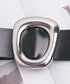 Bold Oval Metallic Buckle Wide Belt